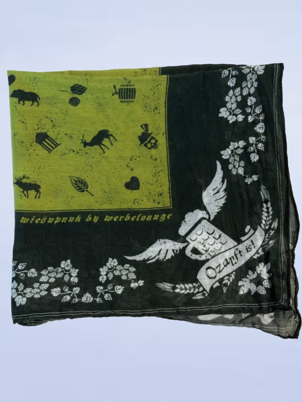 Wiesnpunk Bavarian Oktoberfest Silk Cotton Blend Bandana Kerchief